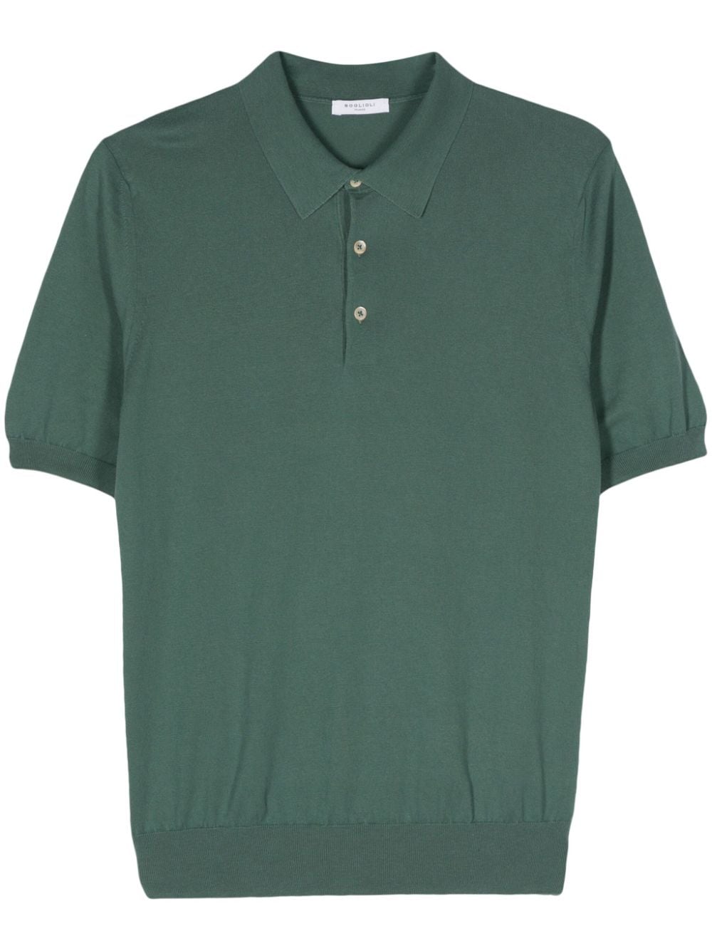 Boglioli fine-knit cotton polo shirt Groen