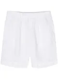 Boglioli pleated linen chambray shorts - White