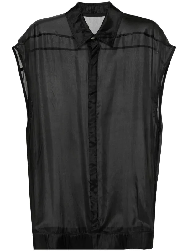 Rick Owens SL Jumbo Silk Blouse | Black | FARFETCH