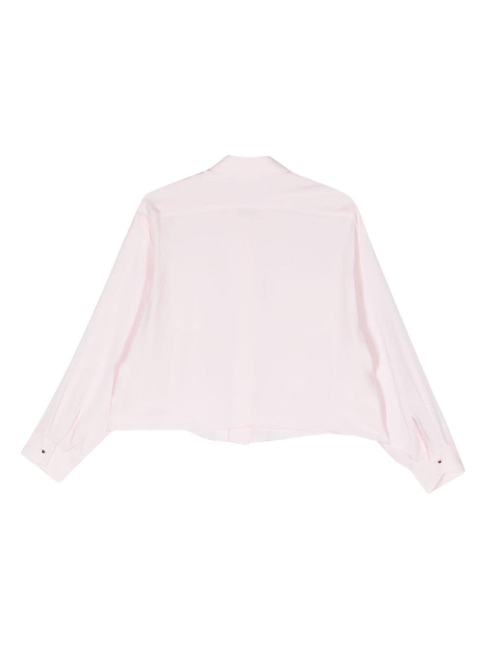 Shop Merci Crepe Cropped Shirt In Pink