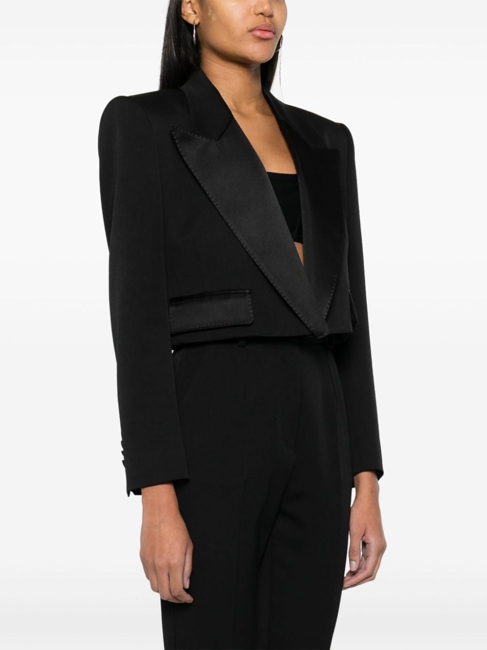 Shop Dolce & Gabbana Tailored Cropped Blazer In Black
