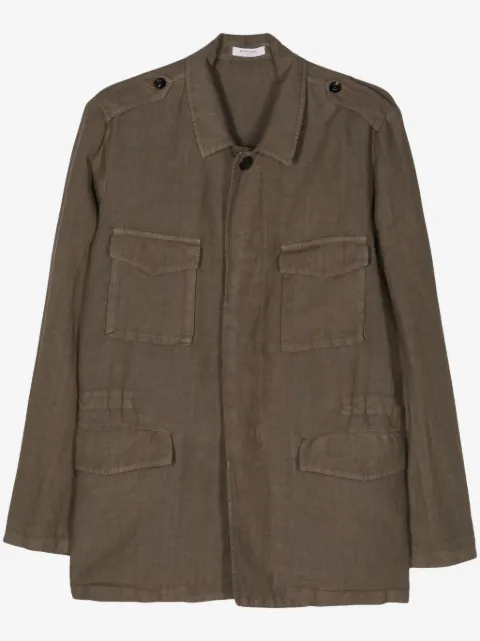 Boglioli garment-dyed linen field jacket