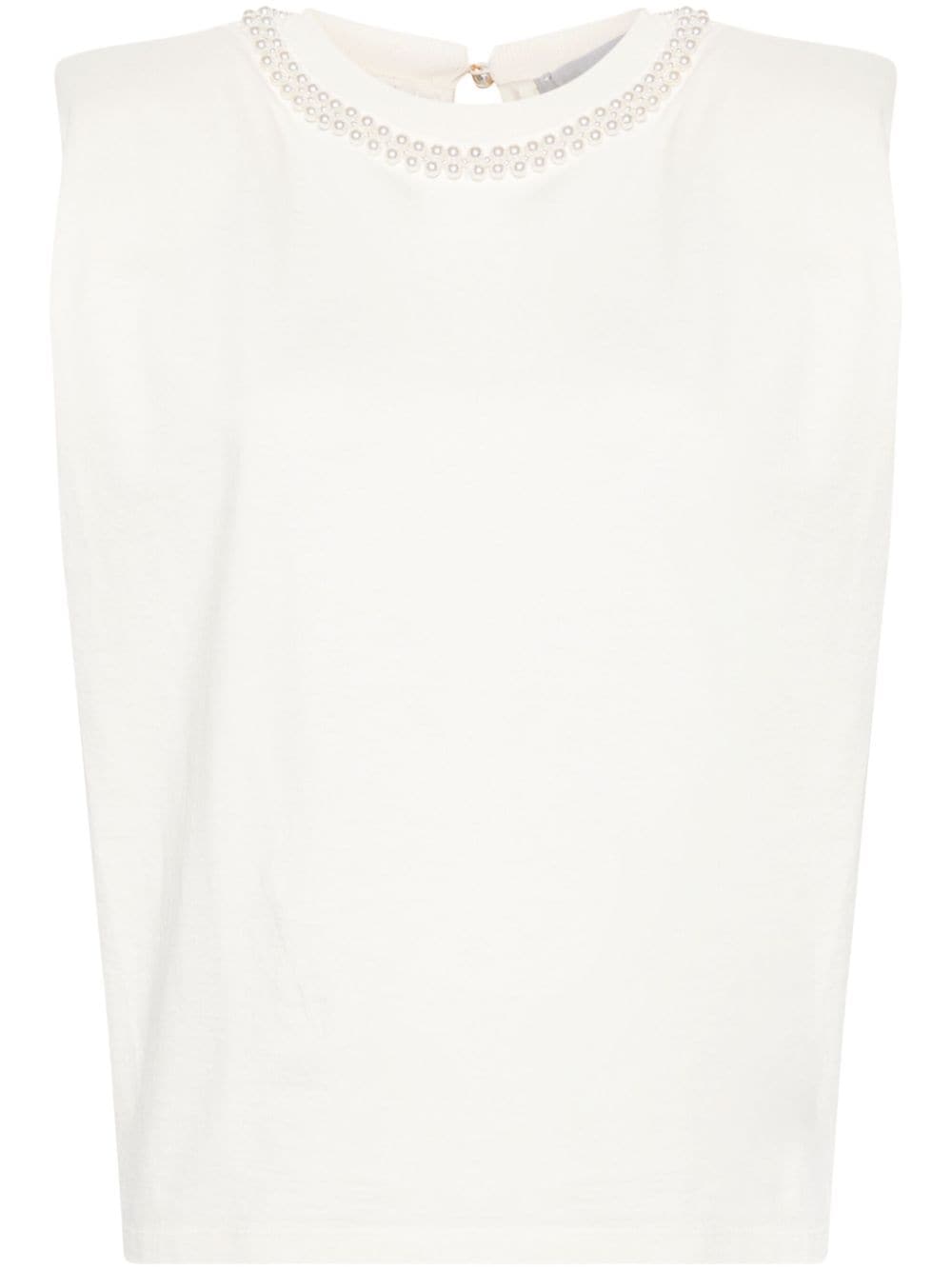 Golden Goose shoulder-pads sleeveless T-shirt - Bianco
