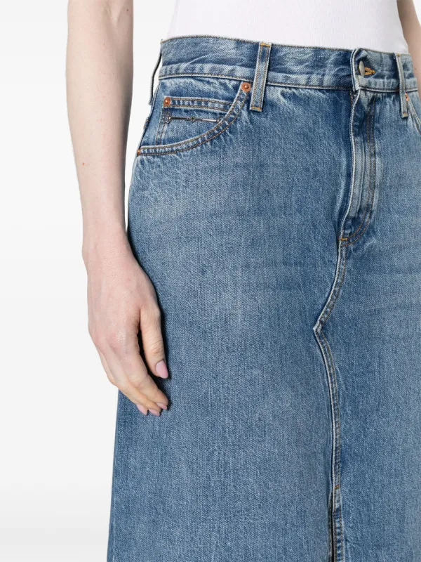 Gucci Horsebit-detail Denim Maxi Skirt | Blue | FARFETCH