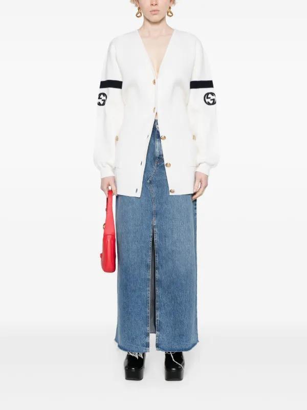 Gucci Horsebit-detail Denim Maxi Skirt | Blue | FARFETCH