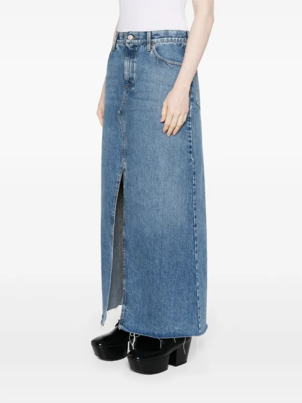 Gucci Horsebit detail Denim Maxi Skirt Blue FARFETCH CA