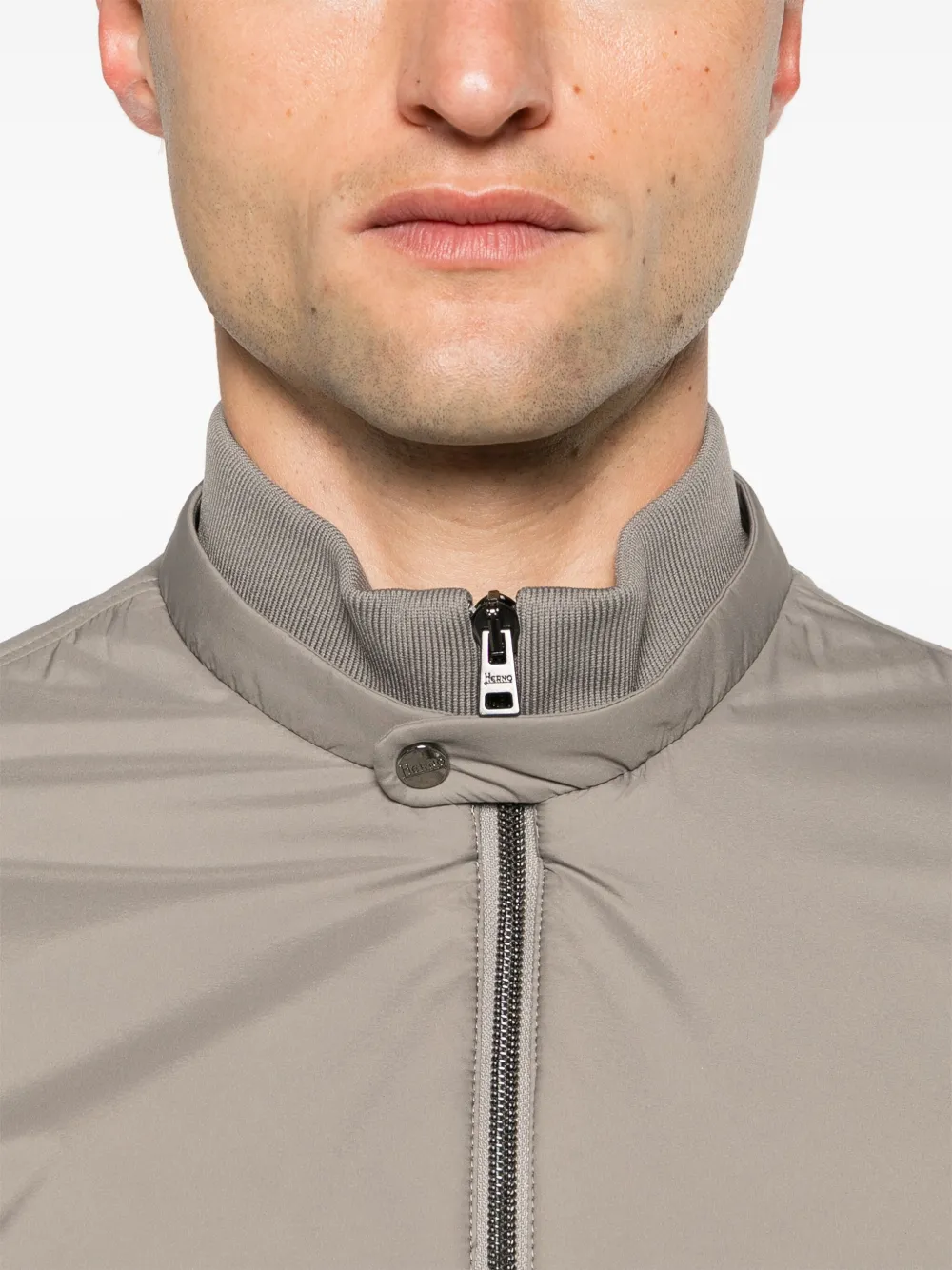 ECOAGE BAND-COLLAR BOMBER JACKET