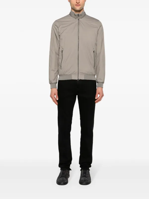 Herno Ecoage band-collar Bomber Jacket | Grey | FARFETCH Herno Ecoage band-collar Bomber Jacket | Grey | FARFETCH