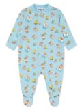 Moschino Kids graphic-print cotton onesie - Blue