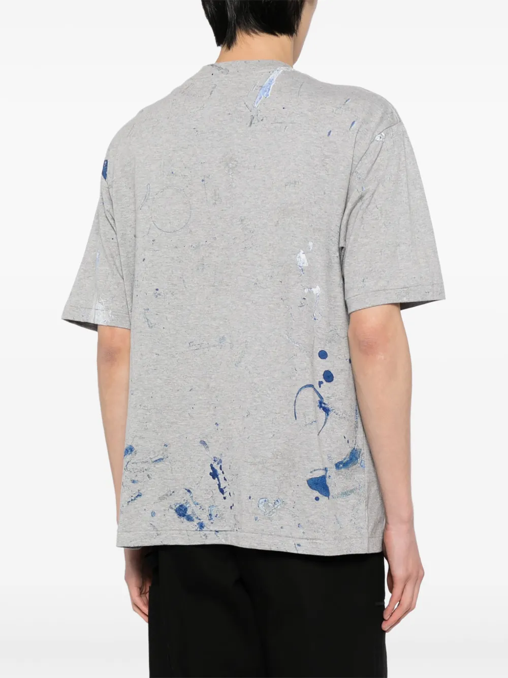 Shop Domrebel Fizz Paint-stain Cotton T-shirt In Grey