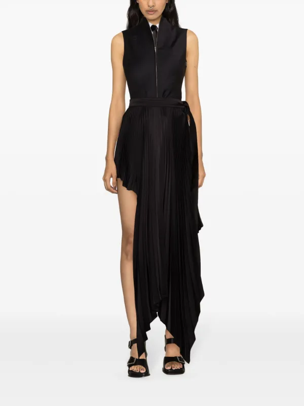 Peter Do Sliced Pleated Wrap Skirt | Black | FARFETCH