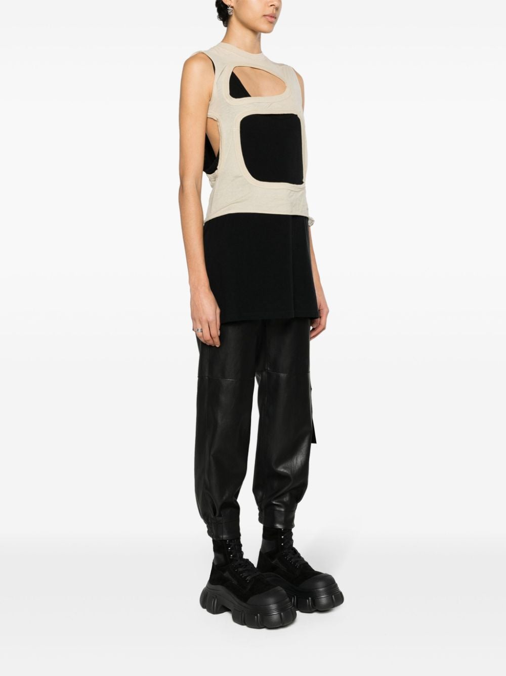 Shop Rick Owens Drkshdw Membrane Ii Cut-out Tank Top In 中性色