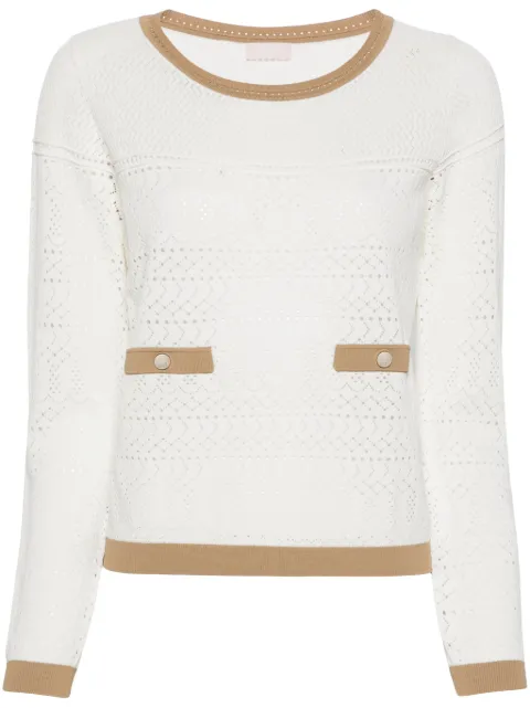 LIU JO blusa de tejido calado manga larga