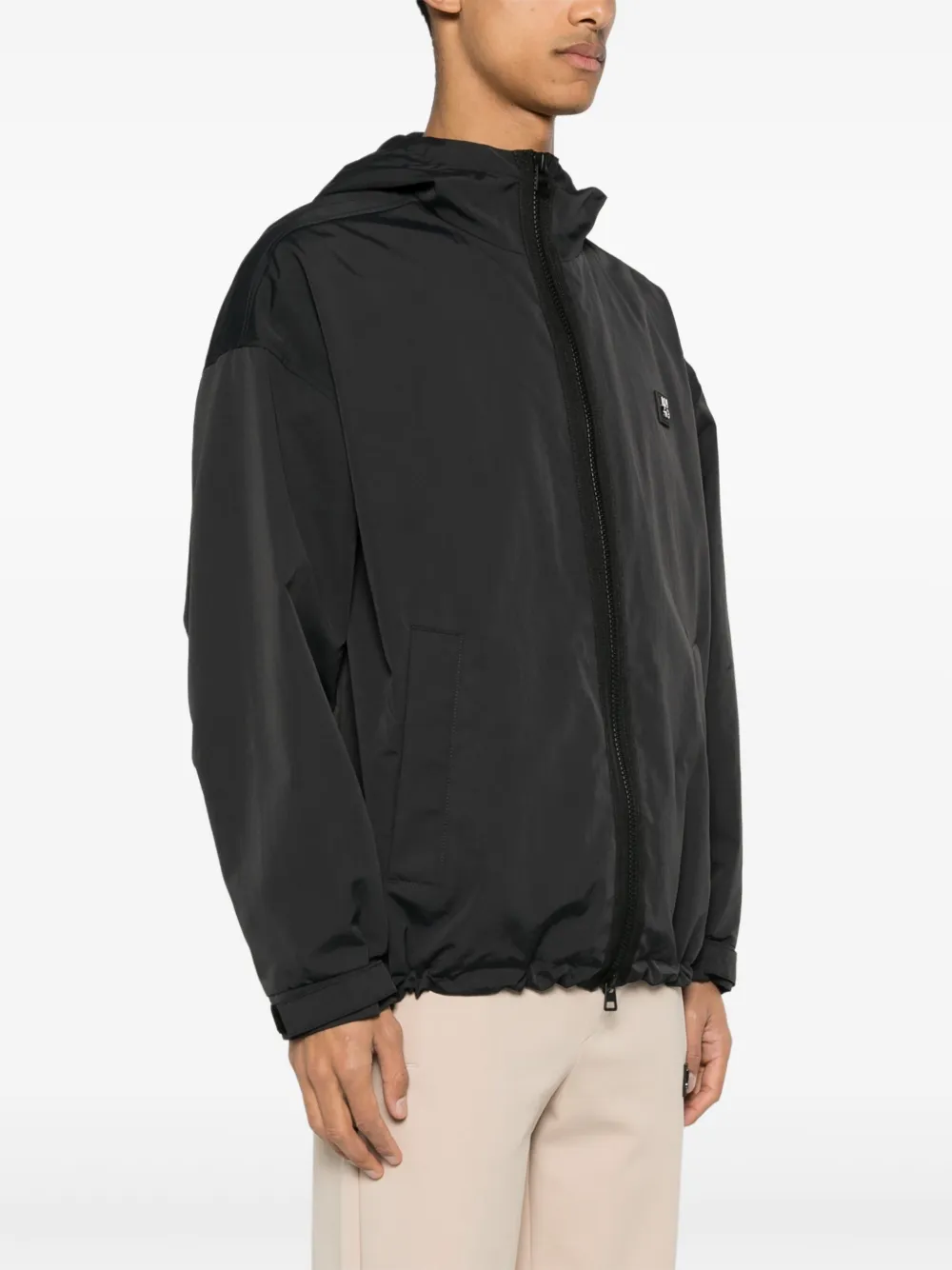 HUGO Jack met capuchon en logopatch Zwart