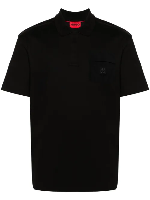 HUGO polo à logo appliqué - Noir - HUGO - Modalova
