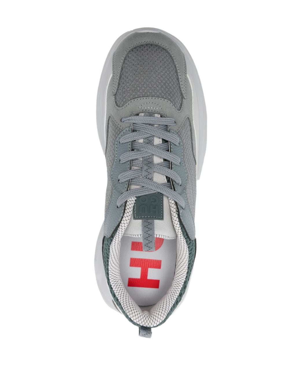 Shop Hugo Panelled Low-top Sneakers In Grey