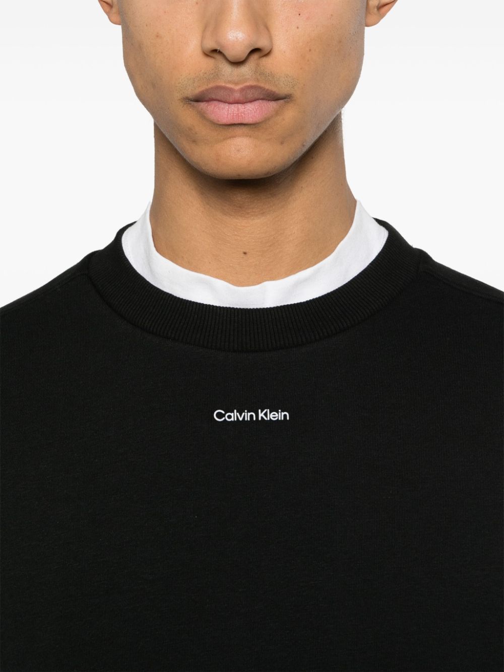 Shop Calvin Klein Logo-print Sweatshirt In Black