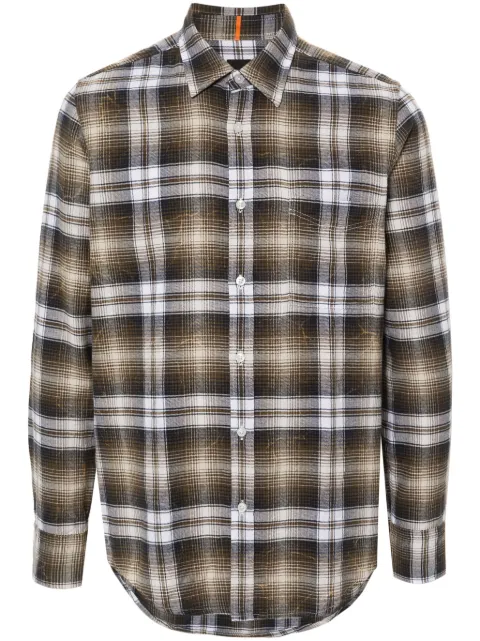 BOSS plaid flannel cotton shirt