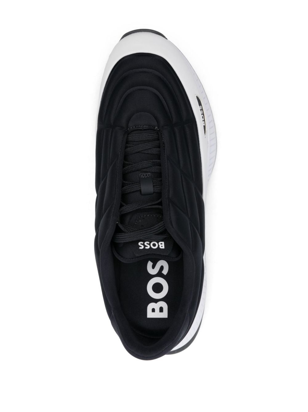 Shop Hugo Boss Lace-up Quilted Sneakers In 蓝色