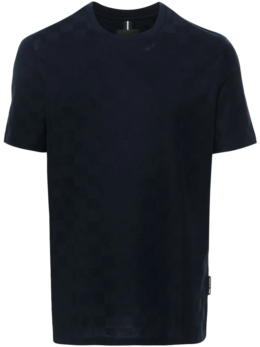 BOSS Geruit T-shirt Blauw