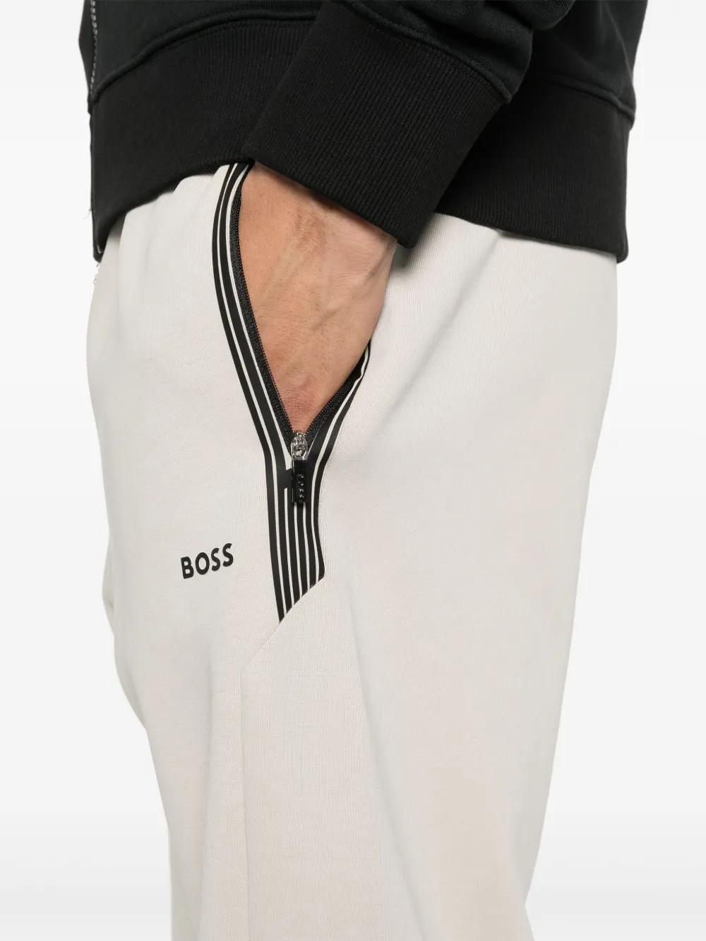 BOSS Trainingsbroek met logo Beige