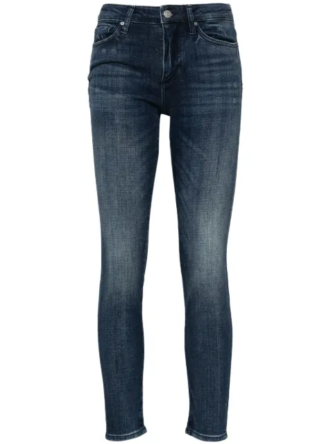 Armani Exchange stonewashed distressed tapered jeans