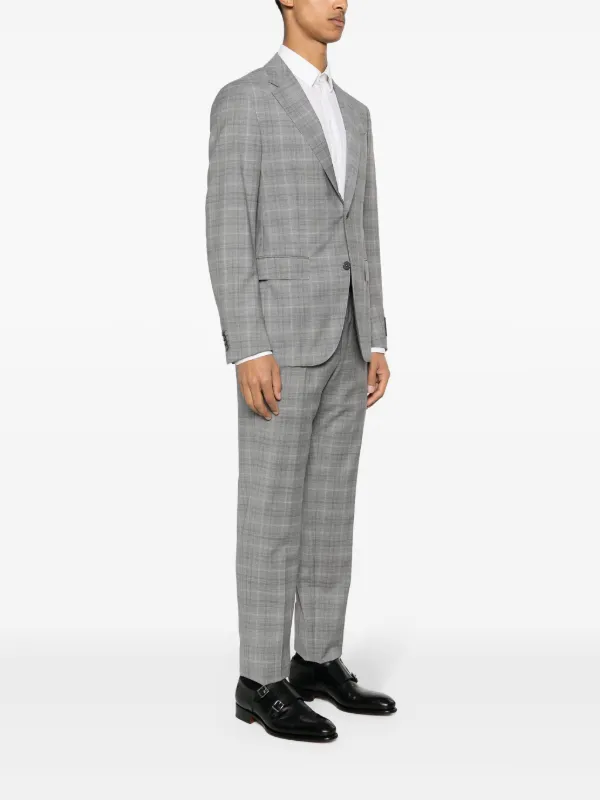 Zegna チェック シングルスーツ | グレー | FARFETCH JP