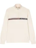 Tommy Hilfiger logo-print half-zip jumper - Neutrals