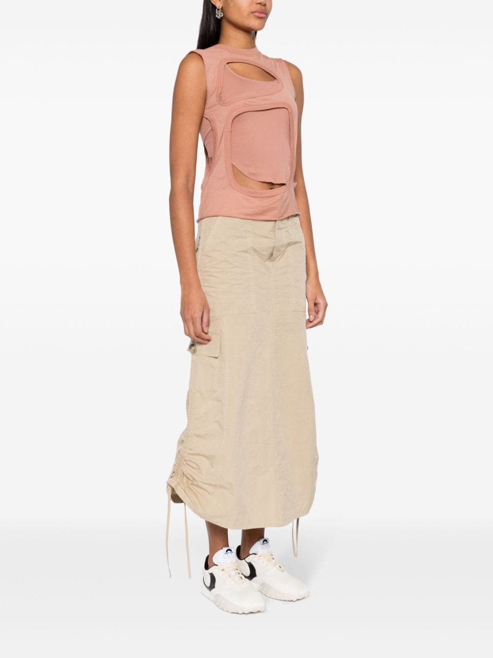 Shop Rick Owens Drkshdw Cut-out Sleeveless Top In Pink