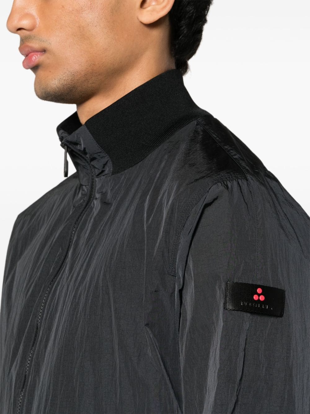 Shop Peuterey Agnel 01 Zip-up Crinkled Jacket In Black