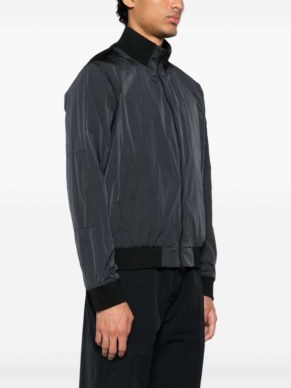Shop Peuterey Agnel 01 Zip-up Crinkled Jacket In Black