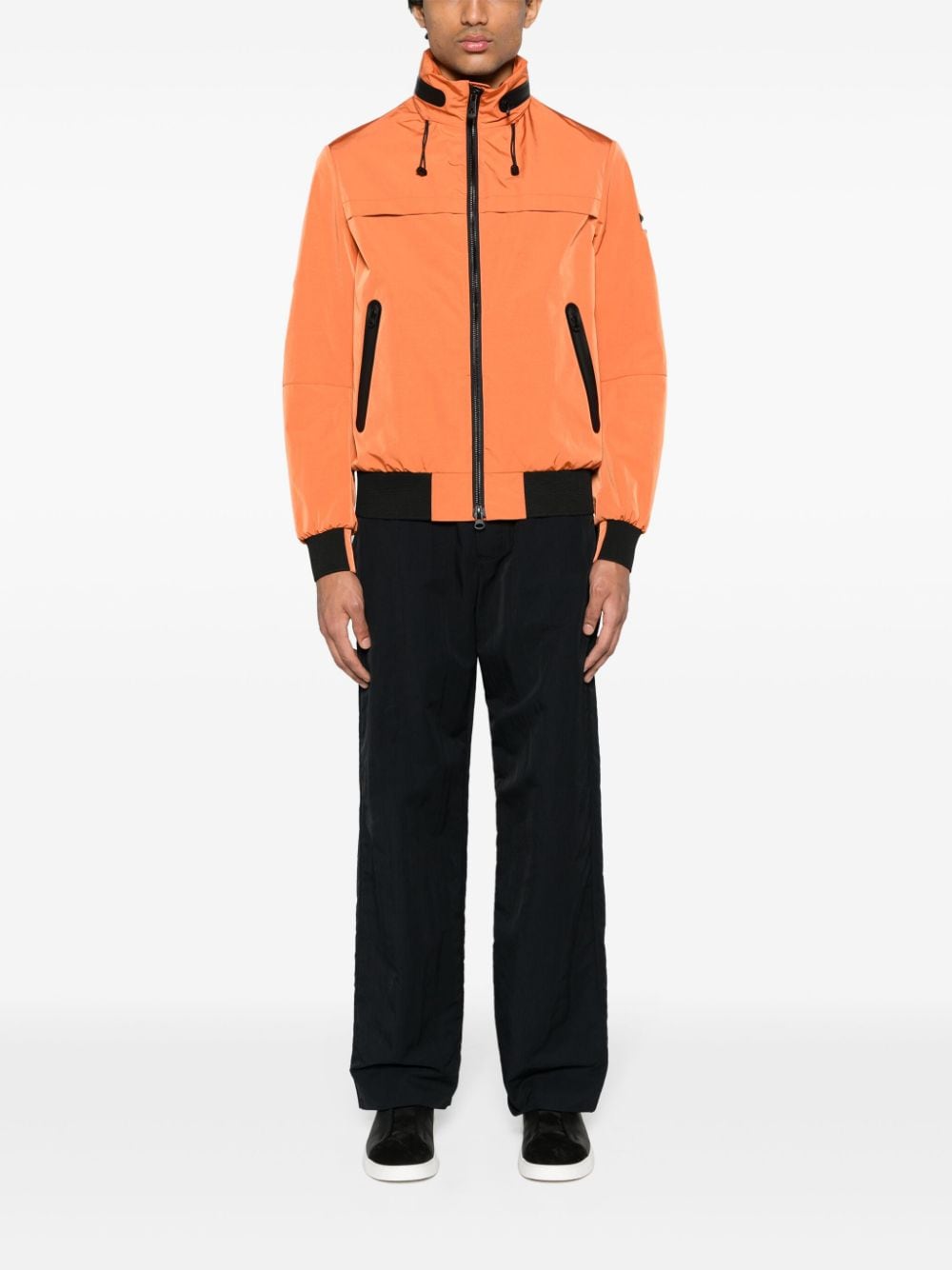 Shop Peuterey Skanor Zip-up Hooded Jacket In Orange