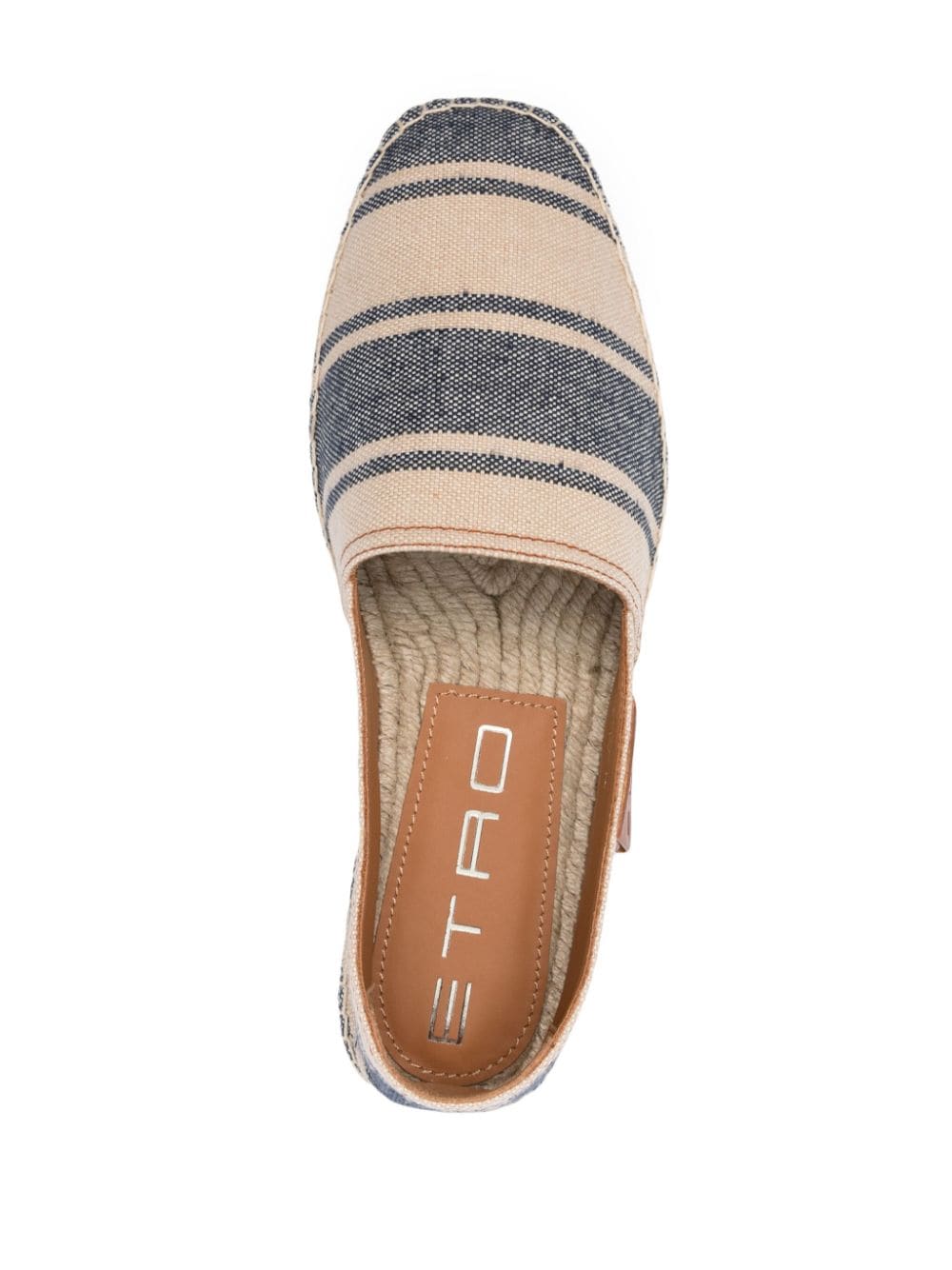 Shop Etro Striped Canvas Espadrilles In Blue