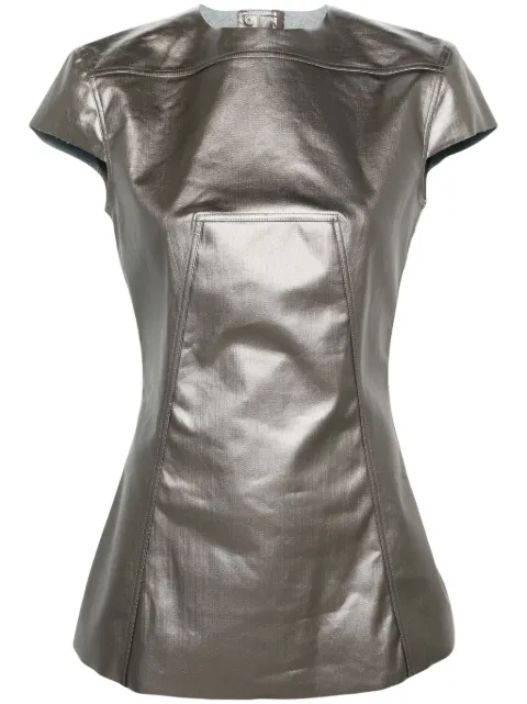 Rick Owens Edfu SS metallic-finish T-shirt