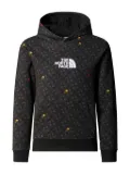 The North Face Kids logo-embroidered cotton hoodie - Black