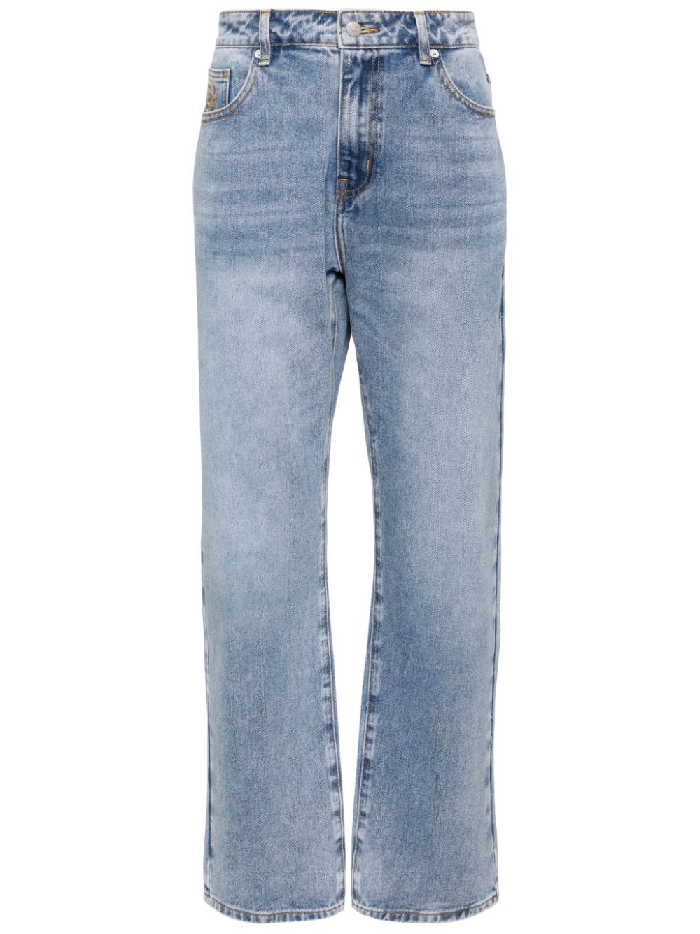 Billionaire Boys Club Diamond And Dollar Straight-legged Jeans In Blue