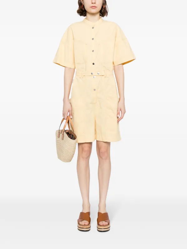MARANT ÉTOILE Kiara Cotton Playsuit Yellow FARFETCH IE