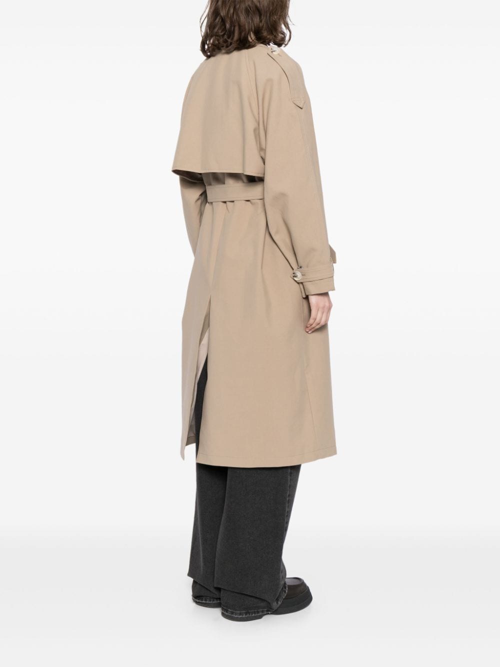 Shop Meotine Bobby Cotton-canvas Trench Coat In Brown