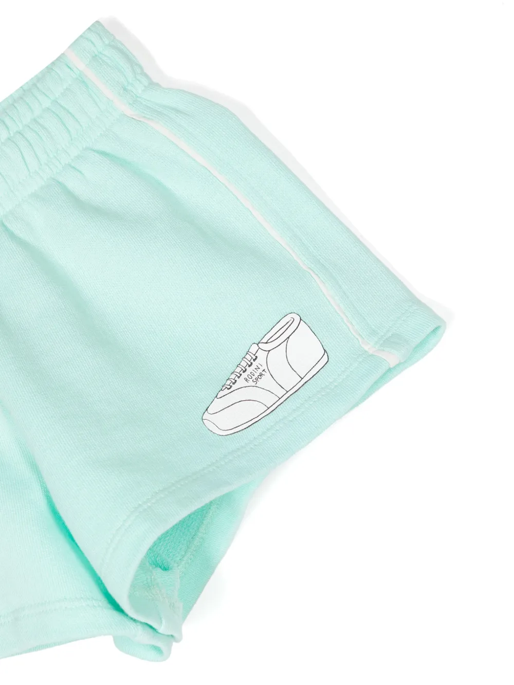 Shop Mini Rodini Logo-printed Organic Cotton Shorts In Green