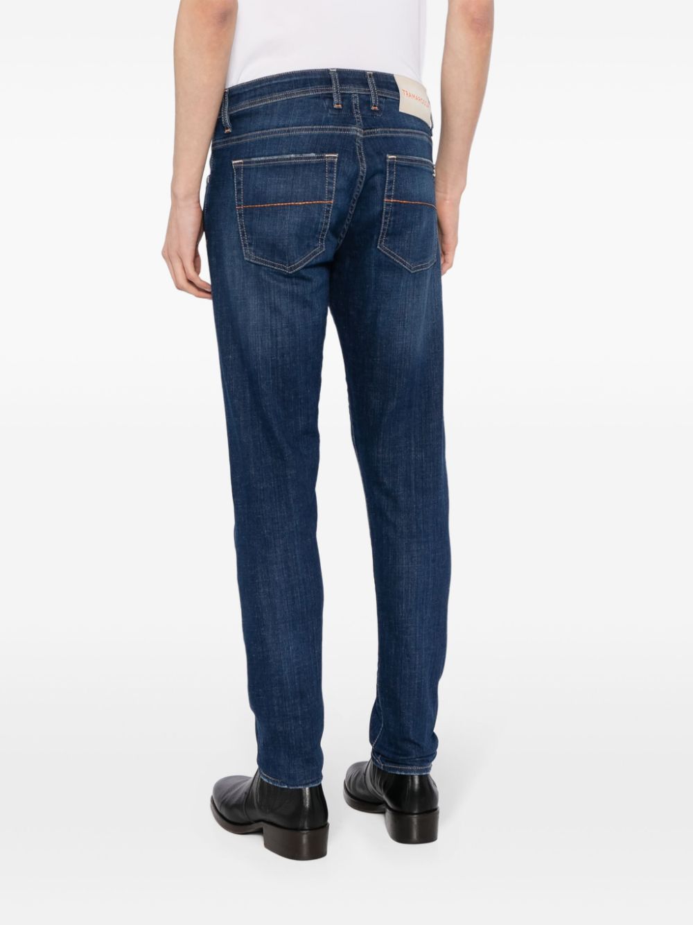 Shop Sartoria Tramarossa Slim-cut Cotton Jeans In Blue