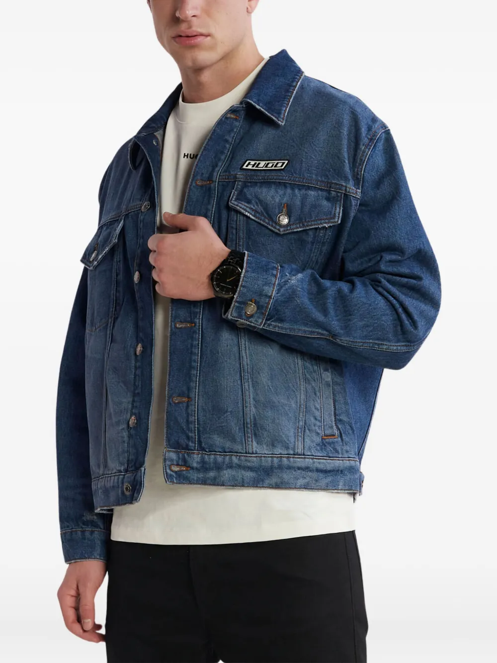 HUGO logo-patch denim jacket | Denim Jackets | Image 2
