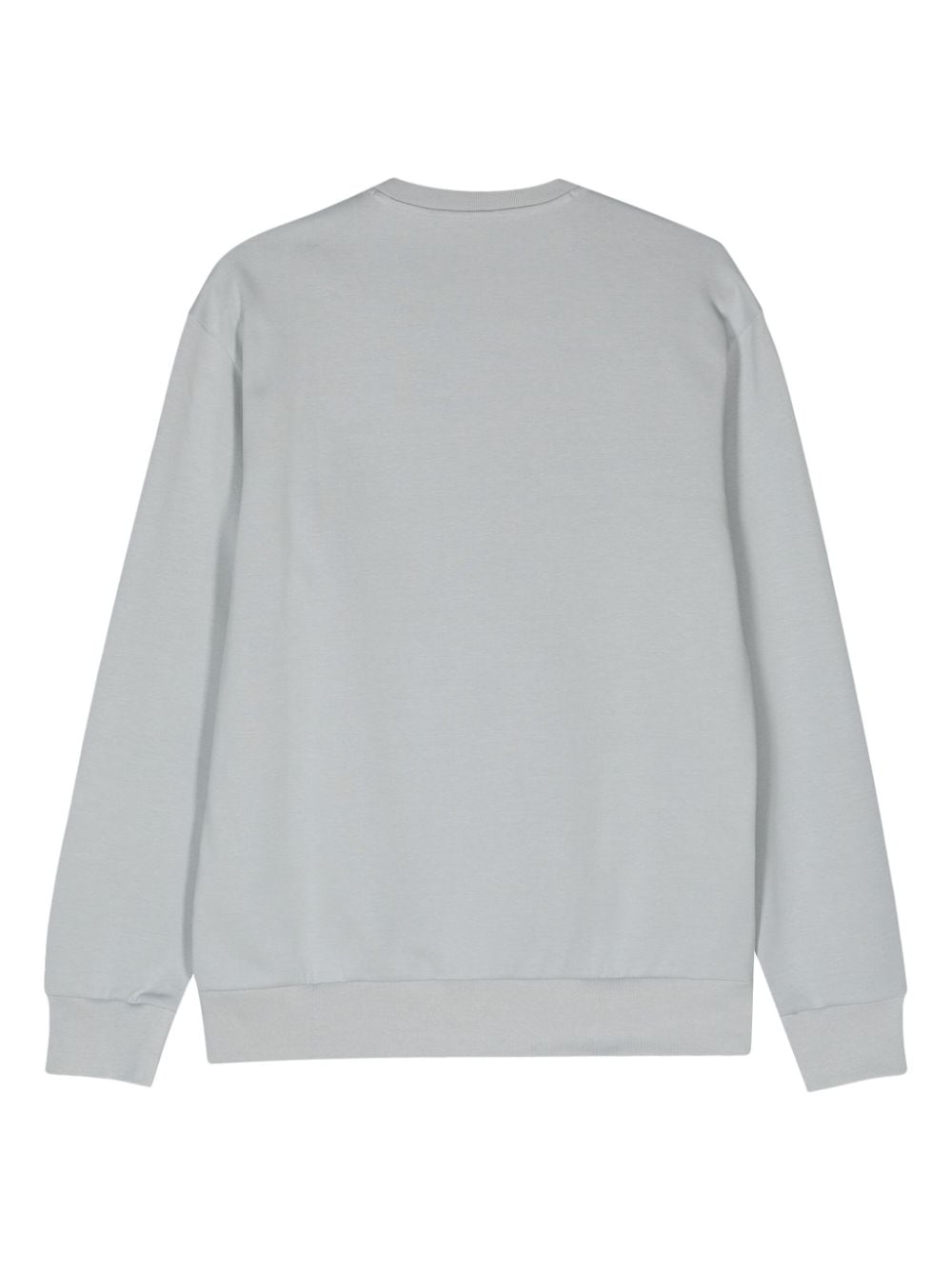Shop Armani Exchange Logo-appliqué Crew-neck Sweatshirt In Grey