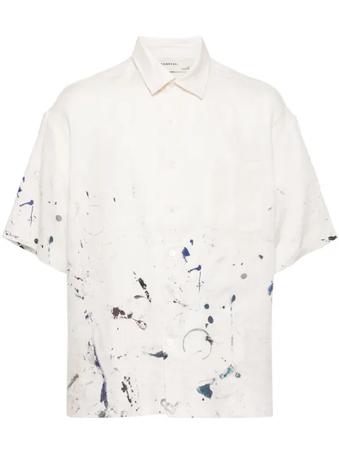 DOMREBEL Monday splatter-print linen shirt