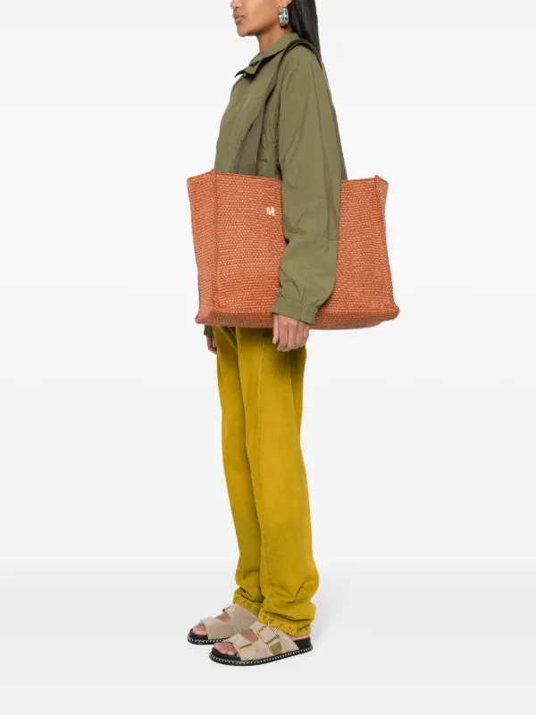 Marni Large woven-raffia Tote Bag - Farfetch