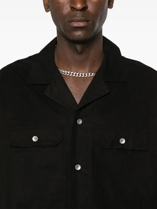 Rick Owens DRKSHDW Magnum Tommy Longline Shirt | Black | FARFETCH AO