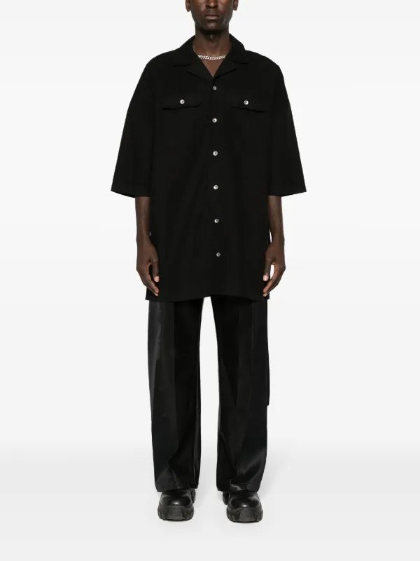 Rick Owens DRKSHDW Magnum Tommy Longline Shirt | Black | FARFETCH AO