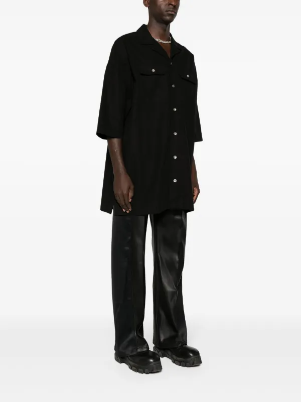 Rick Owens DRKSHDW Magnum Tommy Longline Shirt | Black | FARFETCH