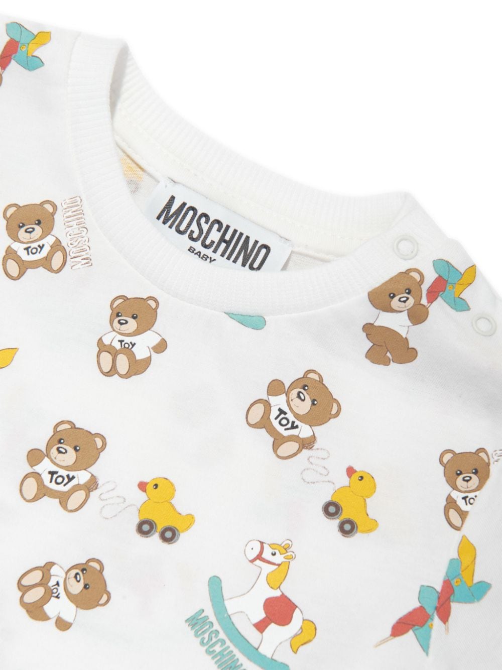 Shop Moschino Teddy Bear-print Cotton T-shirt In Weiss