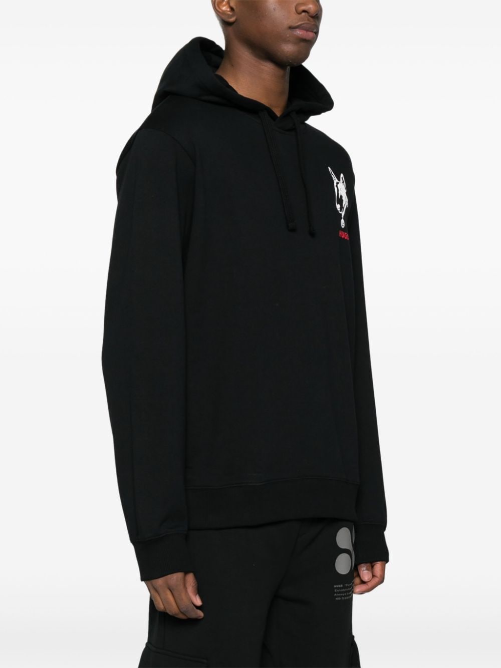 HUGO Hoodie met logoprint Zwart