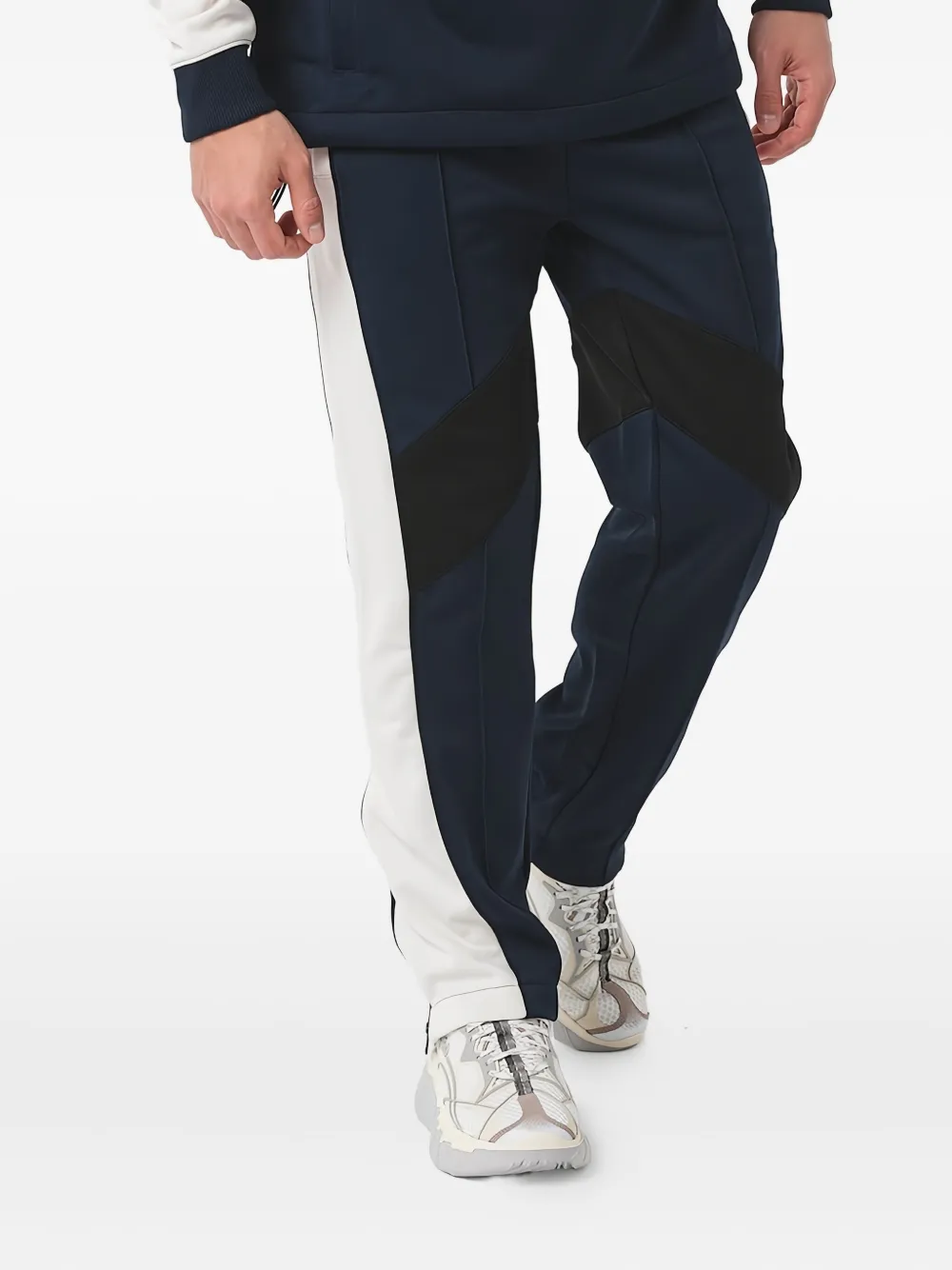 HUGO Trainingsbroek met logopatch en vlakken - Blauw